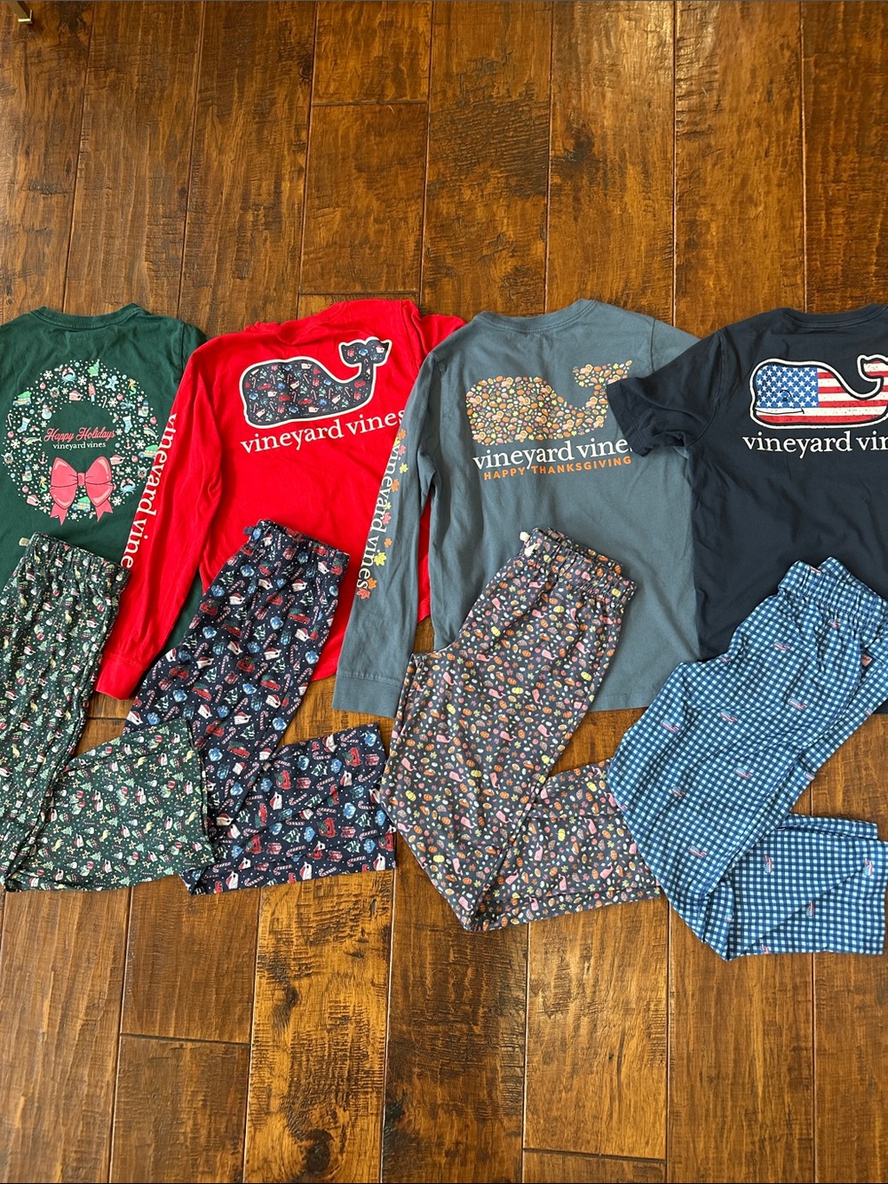 Boys Vineyard Vines Holiday Tee Shirt and Pajama Pant Lot